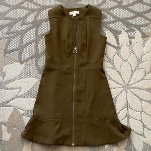 MICHAEL Michael Kors Olive Zip-Front Mini Dress